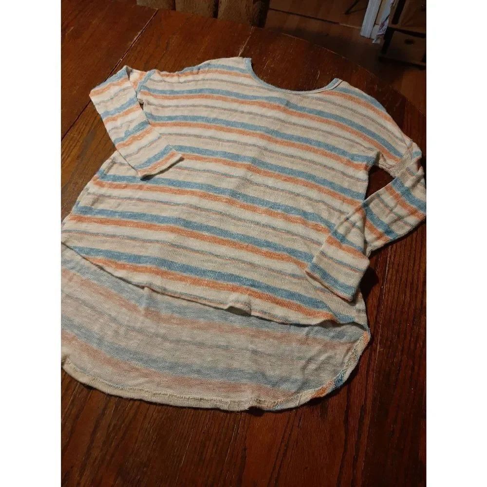 Small Sadie & Sage Long Sleeve Round Neck Semi Sheer Pullover Sweater Shirt Top